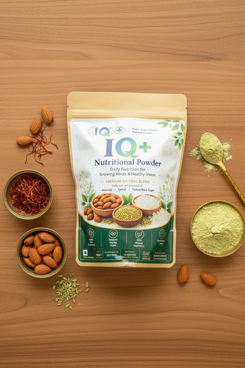 IQ+ Ingredients Flat Lay